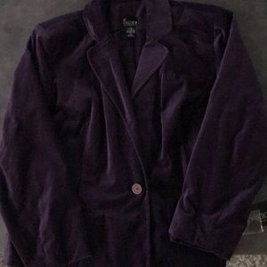 Purple velvet blazer